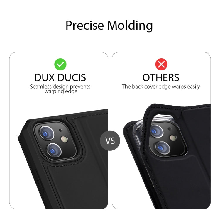 For iPhone 12 / 12 Pro DUX DUCIS Skin X Series PU + TPU Horizontal Flip Leather Case with Holder & Card Slots(Black)