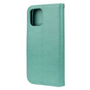 For iPhone 12 / 12 Pro Butterfly Flower Pattern Horizontal Flip Leather Case with Holder & Card Slots & Wallet(Green)