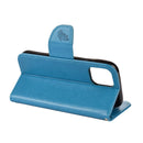 For iPhone 12 / 12 Pro Butterfly Flower Pattern Horizontal Flip Leather Case with Holder & Card Slots & Wallet(Blue)