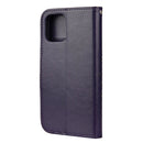 For iPhone 12 / 12 Pro Butterfly Flower Pattern Horizontal Flip Leather Case with Holder & Card Slots & Wallet(Deep Purple)
