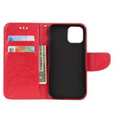 For iPhone 12 / 12 Pro Butterfly Flower Pattern Horizontal Flip Leather Case with Holder & Card Slots & Wallet(Red)