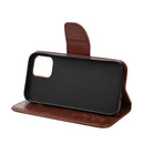 For iPhone 12 / 12 Pro Butterfly Flower Pattern Horizontal Flip Leather Case with Holder & Card Slots & Wallet(Brown)