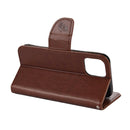 For iPhone 12 / 12 Pro Butterfly Flower Pattern Horizontal Flip Leather Case with Holder & Card Slots & Wallet(Brown)