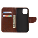 For iPhone 12 / 12 Pro Butterfly Flower Pattern Horizontal Flip Leather Case with Holder & Card Slots & Wallet(Brown)