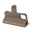 For iPhone 12 / 12 Pro Butterfly Flower Pattern Horizontal Flip Leather Case with Holder & Card Slots & Wallet(Grey)