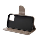 For iPhone 12 / 12 Pro Butterfly Flower Pattern Horizontal Flip Leather Case with Holder & Card Slots & Wallet(Grey)