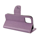 For iPhone 12 / 12 Pro Butterfly Flower Pattern Horizontal Flip Leather Case with Holder & Card Slots & Wallet(Light Purple)