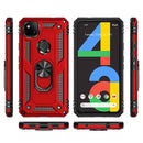 For Google Pixel 4a Shockproof TPU + PC Protective Case with 360 Degree Rotating Holder(Rose Gold)