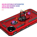 For Google Pixel 4a Shockproof TPU + PC Protective Case with 360 Degree Rotating Holder(Rose Gold)