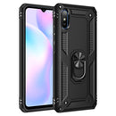 For Xiaomi Redmi 9A Shockproof TPU + PC Protective Case with 360 Degree Rotating Holder(Black)