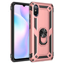For Xiaomi Redmi 9A Shockproof TPU + PC Protective Case with 360 Degree Rotating Holder(Rose Gold)
