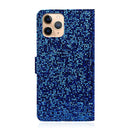 For iPhone 12 mini Glitter Powder Horizontal Flip Leather Case with Card Slots & Holder & Lanyard(Blue)