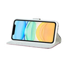 For iPhone 12 / 12 Pro Laser Glitter Powder Matching Crocodile Texture Horizontal Flip Leather Case with Card Slots & Holder & Wallet(Silver)