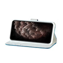 For iPhone 12 Pro Max Laser Glitter Powder Matching Crocodile Texture Horizontal Flip Leather Case with Card Slots & Holder & Wallet(Blue)