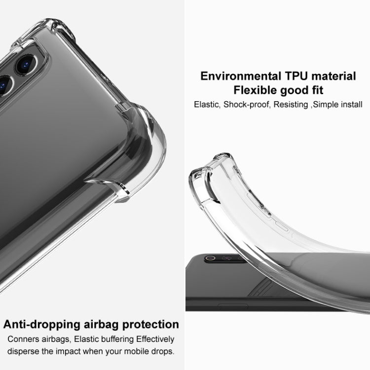 For HTC U20 5G IMAK All-inclusive Shockproof Airbag TPU Case with Screen Protector(Transparent Black)