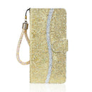 For Samsung Galaxy Note 20 Ultra Glitter Powder Horizontal Flip Leather Case with Card Slots & Holder & Lanyard(Gold)