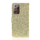 For Samsung Galaxy Note 20 Ultra Glitter Powder Horizontal Flip Leather Case with Card Slots & Holder & Lanyard(Gold)
