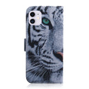 For iPhone 12 / 12 Pro Coloured Drawing Horizontal Flip Leather Case, with Holder & Card Slots & Wallet(Tiger)