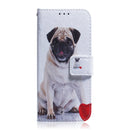 For iPhone 12 / 12 Pro Coloured Drawing Horizontal Flip Leather Case, with Holder & Card Slots & Wallet(Pug)