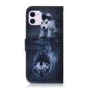 For iPhone 12 / 12 Pro Coloured Drawing Horizontal Flip Leather Case, with Holder & Card Slots & Wallet(Wolf and Dog)