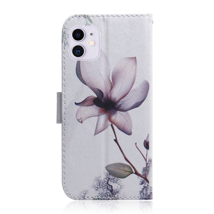 For iPhone 12 / 12 Pro Coloured Drawing Horizontal Flip Leather Case, with Holder & Card Slots & Wallet(Magnolia Flower)