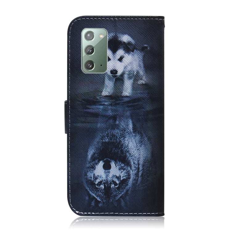 For Samsung Galaxy Note 20 Coloured Drawing Horizontal Flip Leather Case, with Holder & Card Slots & Wallet(Wolf and Dog)
