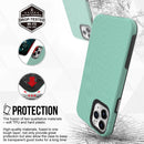 For iPhone 12 / 12 Pro Triangle Armor Texture TPU + PC Case(Mint Green)