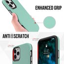 For iPhone 12 / 12 Pro Triangle Armor Texture TPU + PC Case(Mint Green)