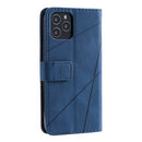 For iPhone 12 / 12 Pro Skin Feel Splicing Horizontal Flip Leather Case with Holder & Card Slots & Wallet & Photo Frame(Blue)
