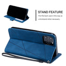 For iPhone 12 / 12 Pro Skin Feel Splicing Horizontal Flip Leather Case with Holder & Card Slots & Wallet & Photo Frame(Blue)
