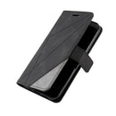 For iPhone 12 / 12 Pro Skin Feel Splicing Horizontal Flip Leather Case with Holder & Card Slots & Wallet & Photo Frame(Black)