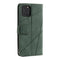 For iPhone 12 / 12 Pro Skin Feel Splicing Horizontal Flip Leather Case with Holder & Card Slots & Wallet & Photo Frame(Green)