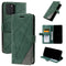For iPhone 12 / 12 Pro Skin Feel Splicing Horizontal Flip Leather Case with Holder & Card Slots & Wallet & Photo Frame(Green)