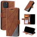For iPhone 12 / 12 Pro Skin Feel Splicing Horizontal Flip Leather Case with Holder & Card Slots & Wallet & Photo Frame(Brown)