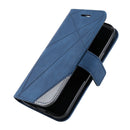 For iPhone 12 mini Skin Feel Splicing Horizontal Flip Leather Case with Holder & Card Slots & Wallet & Photo Frame(Blue)