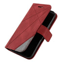 For iPhone 12 mini Skin Feel Splicing Horizontal Flip Leather Case with Holder & Card Slots & Wallet & Photo Frame(Red)