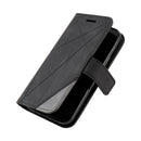 For iPhone 12 mini Skin Feel Splicing Horizontal Flip Leather Case with Holder & Card Slots & Wallet & Photo Frame(Black)