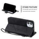 For iPhone 12 mini Skin Feel Splicing Horizontal Flip Leather Case with Holder & Card Slots & Wallet & Photo Frame(Black)