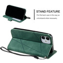 For iPhone 12 mini Skin Feel Splicing Horizontal Flip Leather Case with Holder & Card Slots & Wallet & Photo Frame(Green)