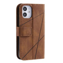 For iPhone 12 mini Skin Feel Splicing Horizontal Flip Leather Case with Holder & Card Slots & Wallet & Photo Frame(Brown)