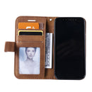 For iPhone 12 mini Skin Feel Splicing Horizontal Flip Leather Case with Holder & Card Slots & Wallet & Photo Frame(Brown)