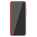 For Xiaomi Redmi 9C Tire Texture Shockproof TPU + PC Protective Case with Holder(Red)