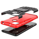 For Xiaomi Redmi 9C Tire Texture Shockproof TPU + PC Protective Case with Holder(Red)