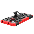 For Xiaomi Redmi 9C Tire Texture Shockproof TPU + PC Protective Case with Holder(Red)