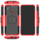 For Xiaomi Redmi 9C Tire Texture Shockproof TPU + PC Protective Case with Holder(Red)