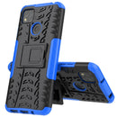 For Xiaomi Redmi 9C Tire Texture Shockproof TPU + PC Protective Case with Holder(Blue)