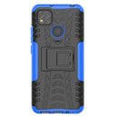 For Xiaomi Redmi 9C Tire Texture Shockproof TPU + PC Protective Case with Holder(Blue)