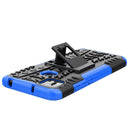 For Xiaomi Redmi 9C Tire Texture Shockproof TPU + PC Protective Case with Holder(Blue)