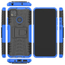 For Xiaomi Redmi 9C Tire Texture Shockproof TPU + PC Protective Case with Holder(Blue)