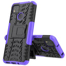 For Xiaomi Redmi 9C Tire Texture Shockproof TPU + PC Protective Case with Holder(Purple)